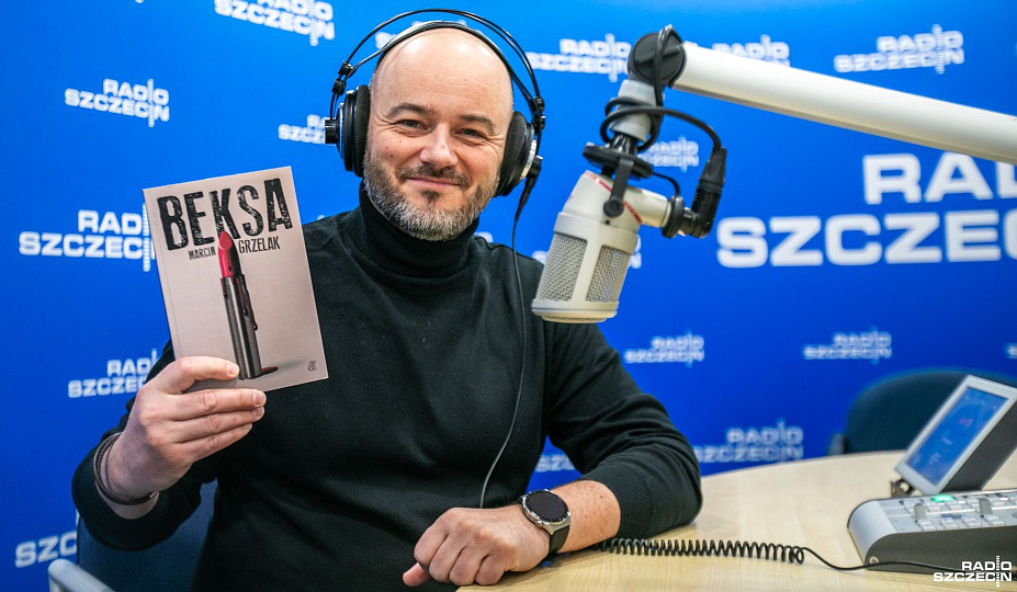 Marcin Grzelak w Polskim Radiu Szczecin. Fot. Joanna Skonieczna/radioszczecin.pl