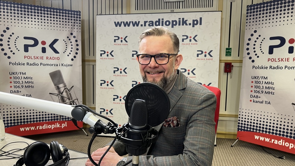 Gościem Radiokonferencji Michała Słobodziana w bydgoskim studiu był Mirosław Kozłowicz/fot: Izabela Langner