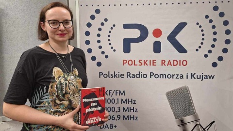 Hanna Szczukowska-Białys w studiu Polskiego-Radia PiK. Fot. Bogumiła Wresiło