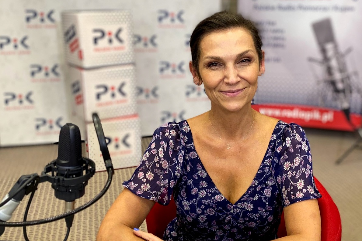 Olga Bońćzyk w Polskim Radiu PiK. Fot. Magda Jasińska