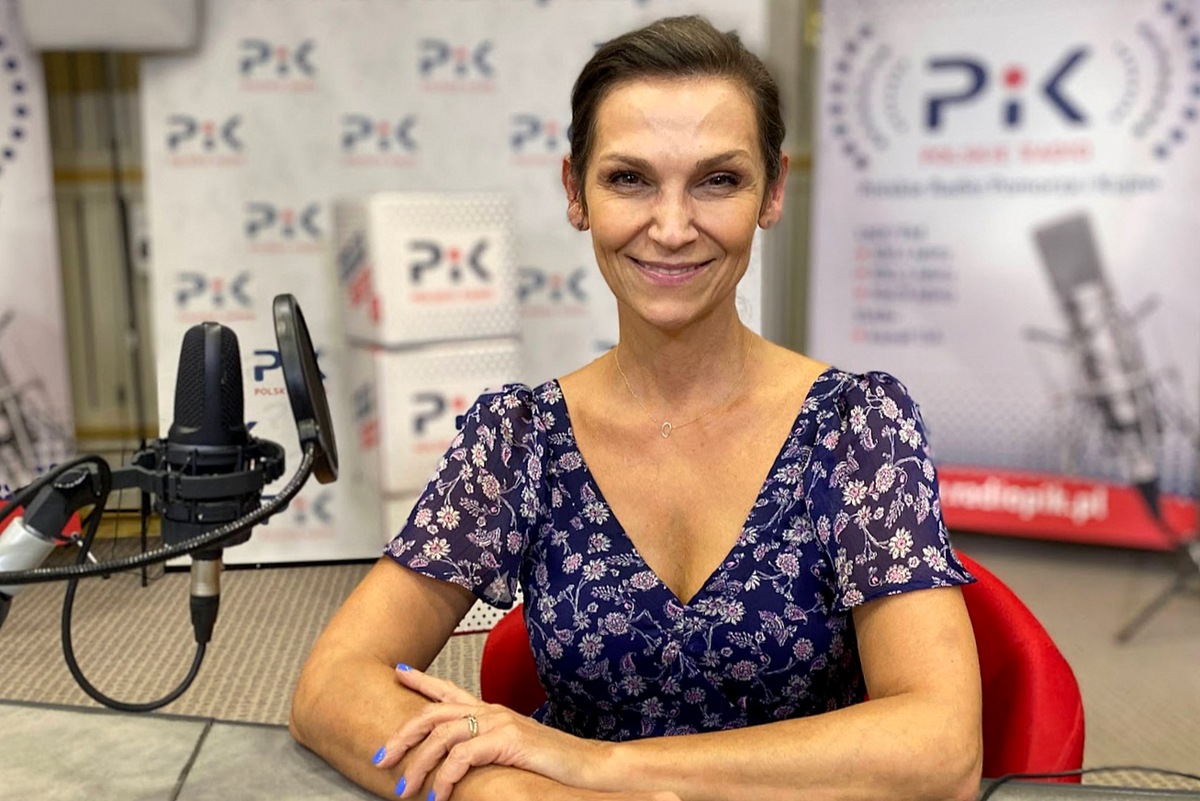 Olga Bońćzyk w Polskim Radiu PiK. Fot. Magda Jasińska