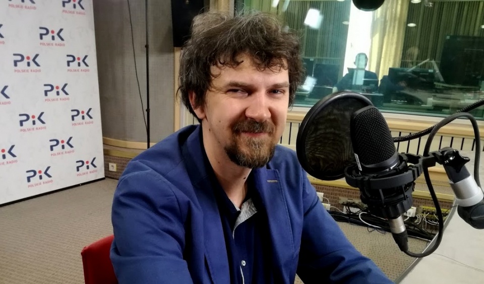 Piotr Dąbrowski w Polskim Radiu PiK. Fot. Magda Jasińska