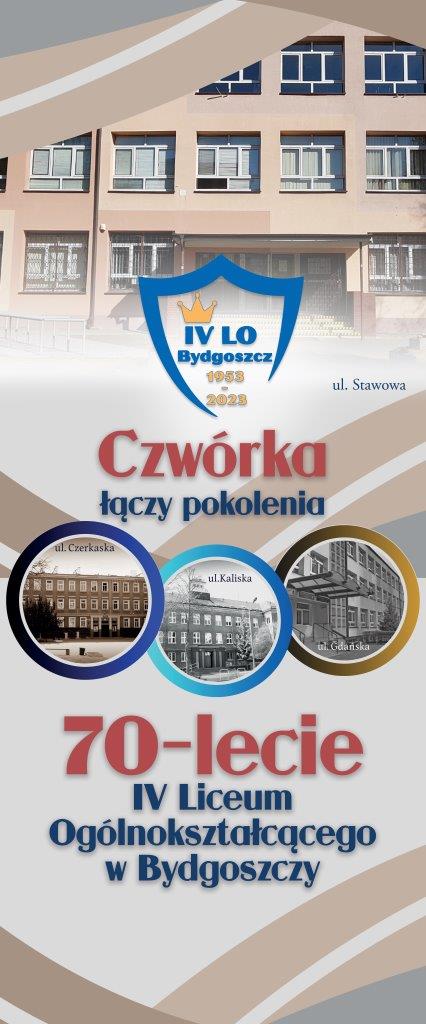 Wielki Jubileusz 70-lecia Czwórki Czwórka łączy pokoleniaIV LO w Bydgoszczy, 15.06.2024r.