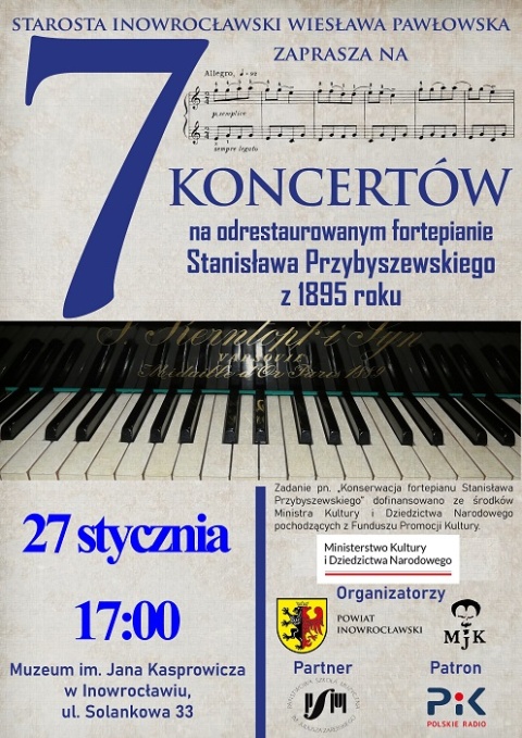 Program koncertu nr 4 w Muzeum im. Jana Kasprowicza w piątek 27 stycznia o godzinie 17:00 (zakończony)