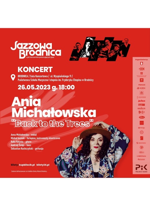 Jazzowa Brodnica, cykl koncertów promujących jazz, od 25.04. do 16.06.2023r.  26 maja, w piątek o godz. 18.00 w salihellip 