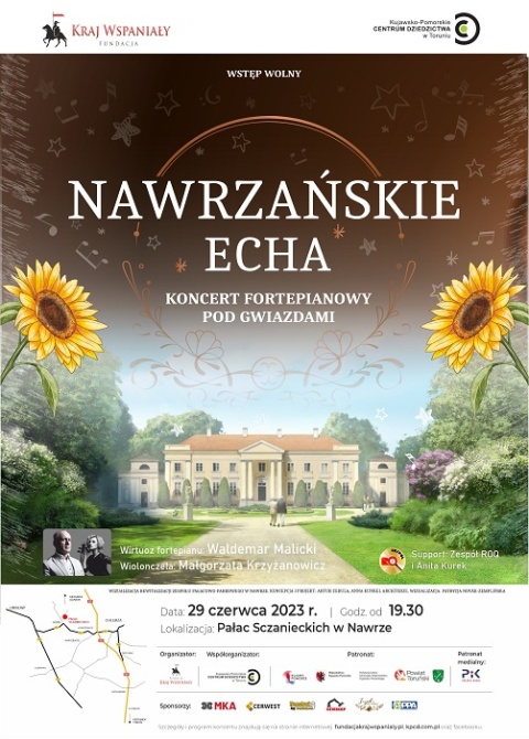 Nawrzańskie Echa - Koncert Fortepianowy pod Gwiazdami 29 czerwca 2023 r. o godzinie 19:30 w malowniczej scenerii parkowejhellip 