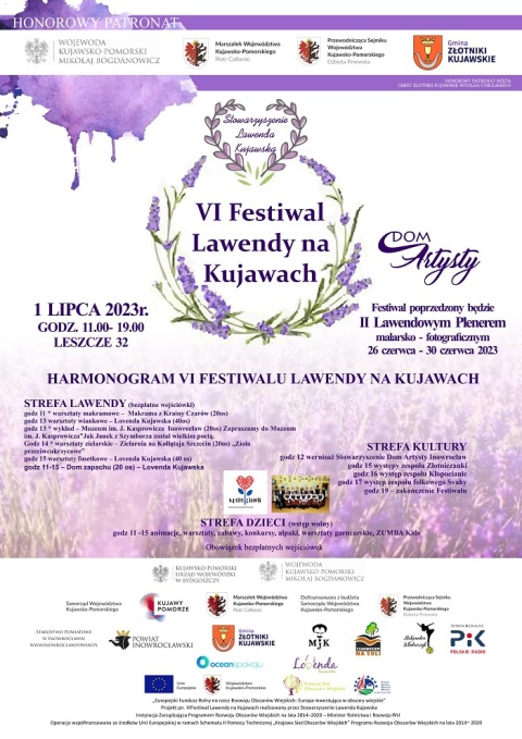 VI Festiwal Lawendy na Kujawach, Leszcze 32, Złotniki Kujawskie, 1.07.2023r.(zakończony)
