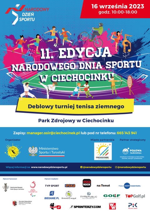 Narodowy Dzień Sportu, akcja ogólnopolska, Fundacja Zwalcz Nudę, Ciechocinek, 17.09.2023r.(zakończony)