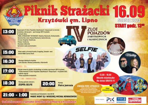 Piknik Strażacki, Krzyżówki 49, Lipno, kompleks rekreacyjno - sportowy, 16.09.2023r. (zakończony)