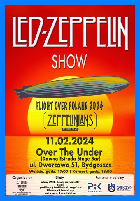 LED-ZEPPELIN SHOW by Zeppelinians 11.02.2024r.OVER THE UNDER PUB, UL. DWORCOWA 51, Bydgoszcz (zakończony)