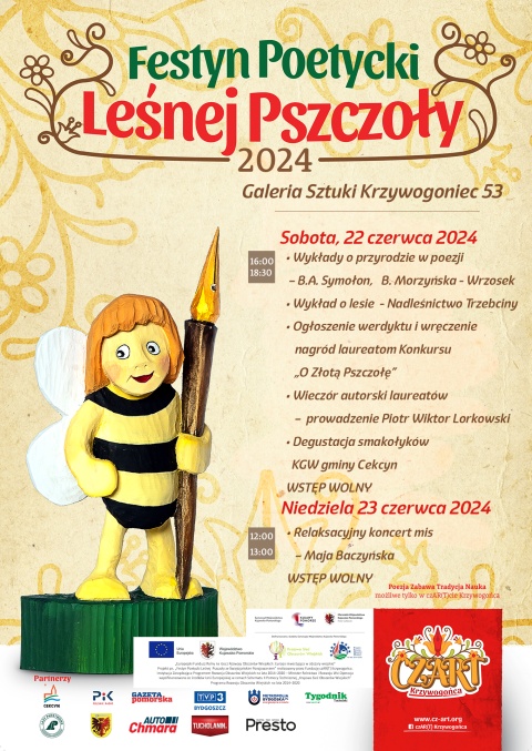 Festyn Poetycki Leśnej Pszczoły ze Świętojańskim Poezjowaniem w Krzywogońcu w Borach Tucholskich 22-23.06.2024rhellip 