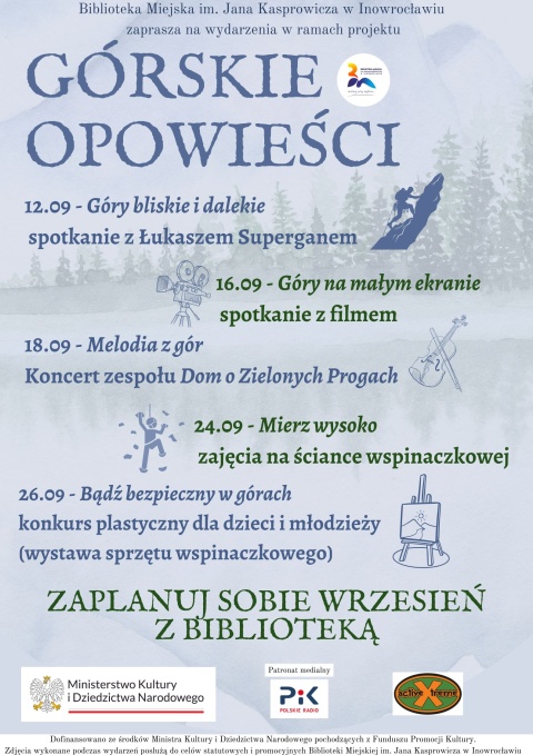 Górskie Opowieści - Biblioteka Miejska im. Jana Kasprowicza w Inowrocławiu - wrzesień 2024r.(zakończone)