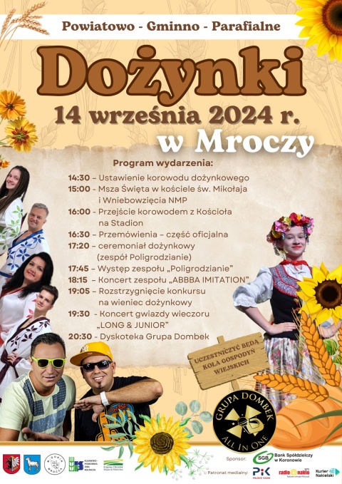 Dożynki w Mroczy 14.09.2024 r. na Stadionie Miejskim w Mroczy(zakończone)