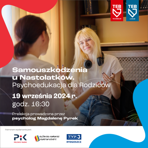 Konferencja: Samouszkodzenia u nastolatków 19.09.godz 16.30 TEB Edukacja ul. Dworcowa 71 Bydgoszczy (zakończona)