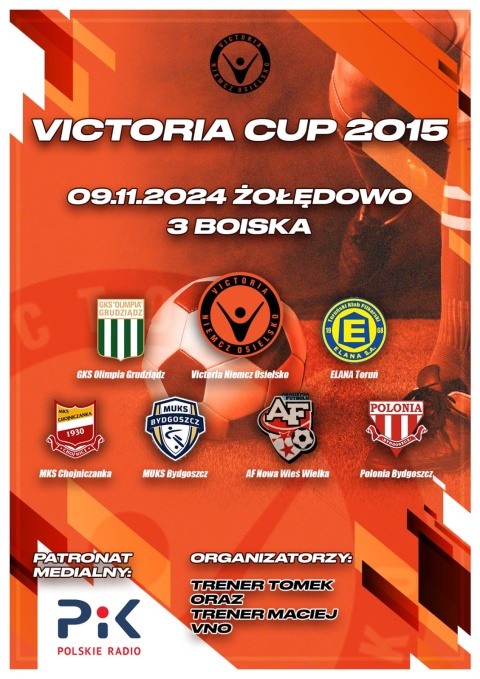 Victoria CUP - turniej rocznika 2015 - Żołedowo ul.Bydgoska 1 9 listopada godz. 10.00 (zakończony)