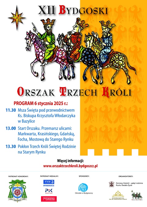 XII Bydgoski Orszak Trzech Króli 6 stycznia godz. 11.30