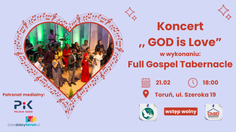 Koncert Full Gospel Tabernacle - Toruń, ul. Szeroka 19 - 21.02.2025. godz. 18.00