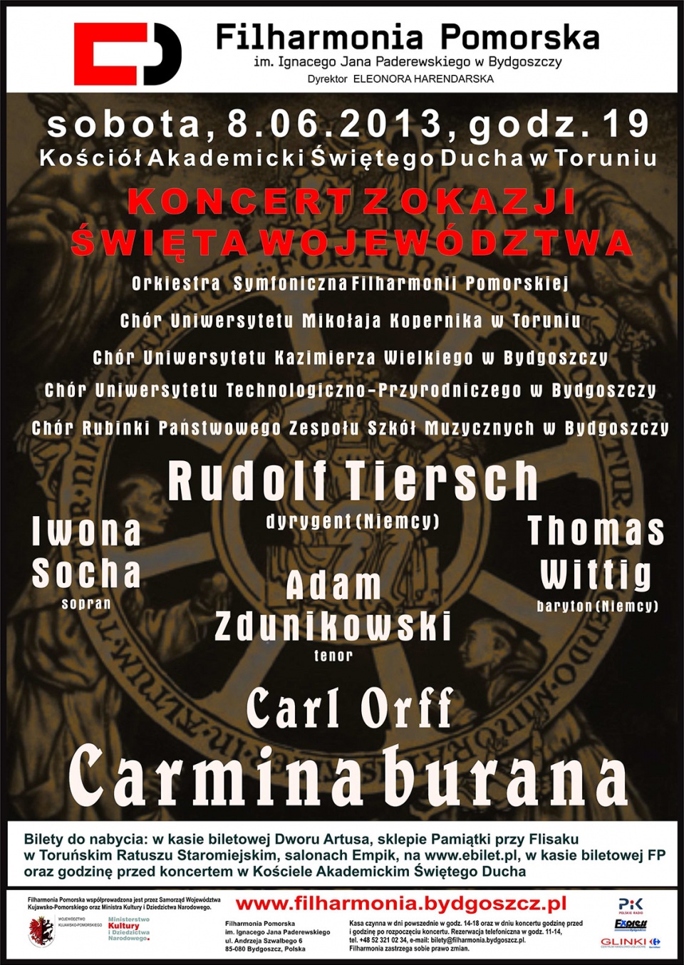Święto Województwa Kujawsko-Pomorskiego zostanie uświetnione muzyką także przez Filharmonię Pomorską w Bydgoszczy.