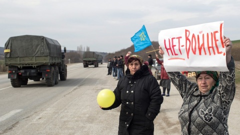 Manifestacja za jedność Ukrainy w Symferopolu