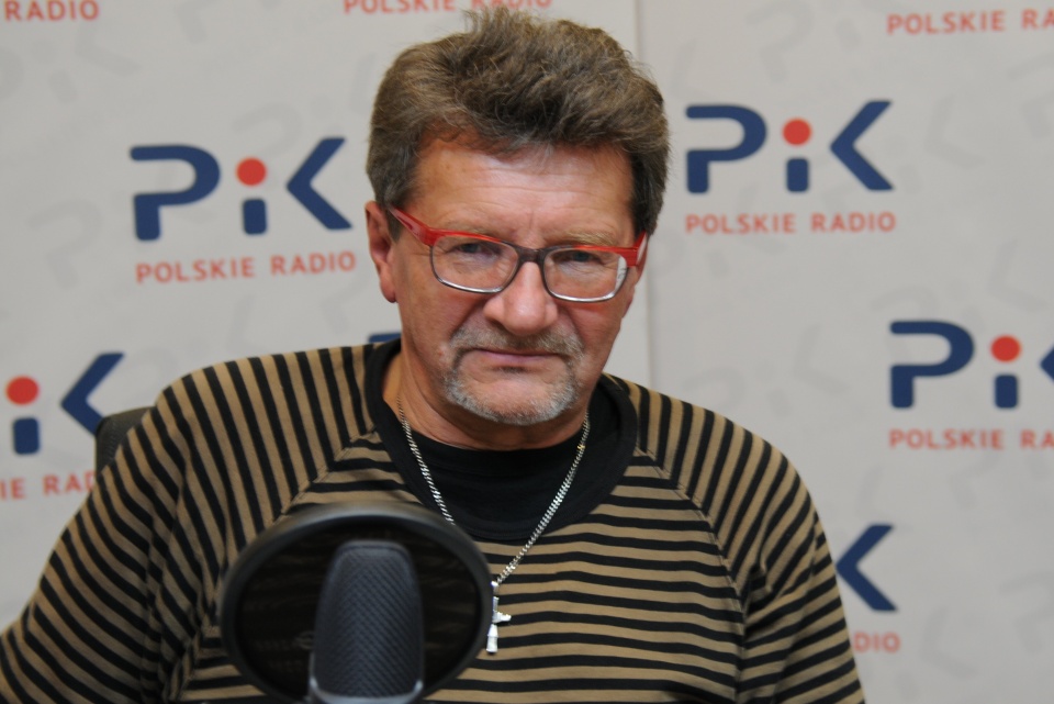 Jacek Zieliński w studiu Polskiego Radia PiK (fot. M. Jasińska)