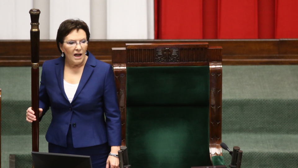 Marszałek Sejmu Ewy Kopacz otwiera 68. posiedzenie izby. Fot. PAP/Tomasz Gzell