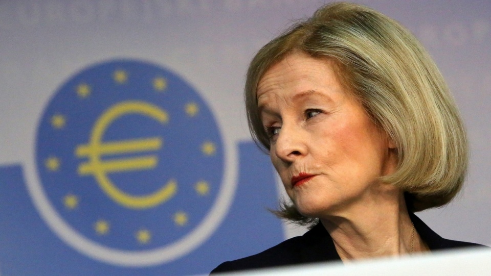 Przewodnicząca Rady ds. Nadzoru EBC podczas konferencji poświęconej wynikom stress testów europejskich banków. Fot. PAP/EPA
