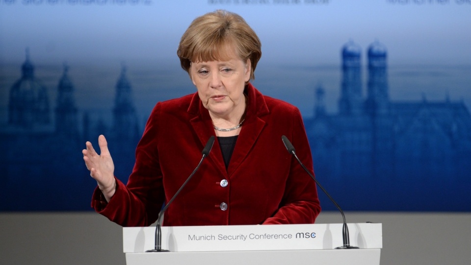 Angela Merkel na 51. Monachijskiej Konferencji Bezpieczeństwa. Fot. PAP/EPA