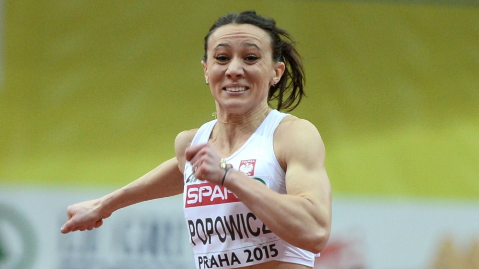 Polka Marika Popowicz-Drapała w biegu na 60 m podczas halowych mistrzostw Europy w lekkiej atletyce. Fot. PAP/Bartłomiej Zborowski