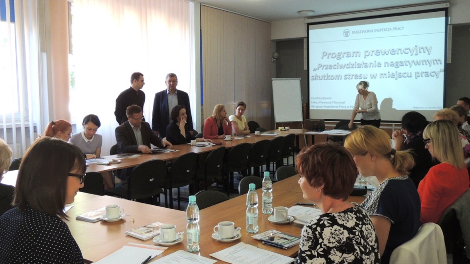 W siedzibie Okręgowego Inspektoratu Pracy w Bydgoszczy zorganizowano warsztaty dotyczące stresu w pracy. Fot. Tatiana Adonis