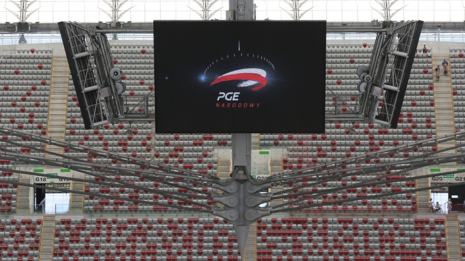 Partner tytularny stadionu, PGE Polska Grupa Energetyczna, to największe przedsiębiorstwo sektora elektroenergetycznego w Polsce. Fot. PAP/Tomasz Gzell