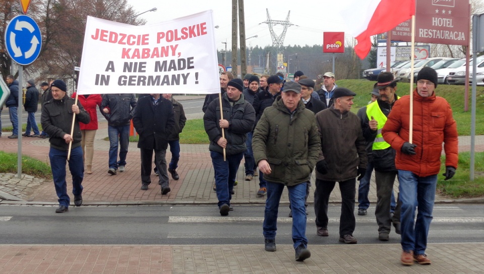 Protestujący gospodarze domagali się wyższej ceny skupu żywca. Fot. Marcin Doliński