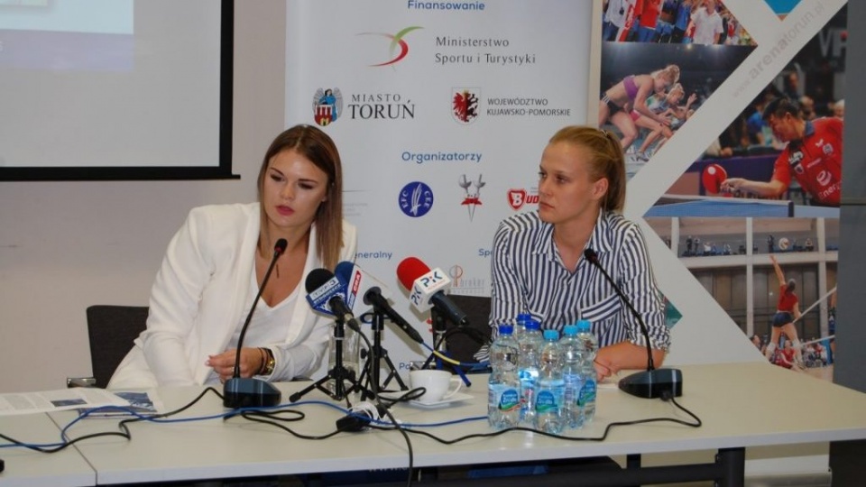 Na konferencji były Martyna Jelińska (L) i Marta Łyczbińska. Fot. Michał Zaręba