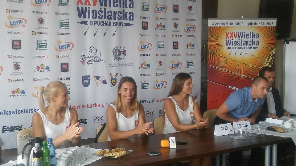 Konferencja prasowa z medalistkami IO w Rio de Janeiro przed 25. edycją Wielkiej Wioślarskiej. Fot. Szymon Łożyński