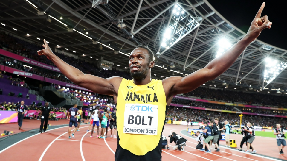 Na zdjęciu Jamajczyk Usain Bolt, brązowy medalista sprintu mężczyzn na lekkoatletycznych MŚ w Londynie. Fot. PAP/EPA/DIEGO AZUBEL