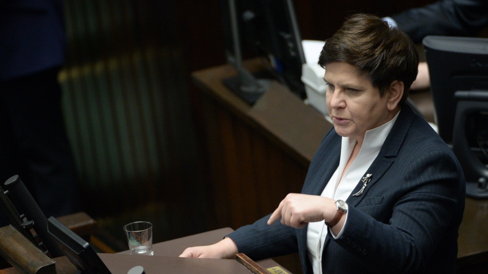 Była premier zabrała głos przed głosowaniem ws. wniosku o odrzucenie informacji szefa MSZ nt. polityki zagranicznej. Fot. PAP/Marcin Obara