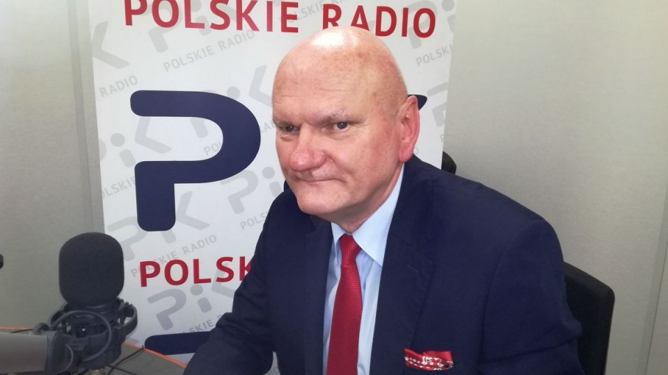 Prezydent Torunia Michał Zaleski w studiu Polskiego Radia PiK w Toruniu. Fot. Archiwum