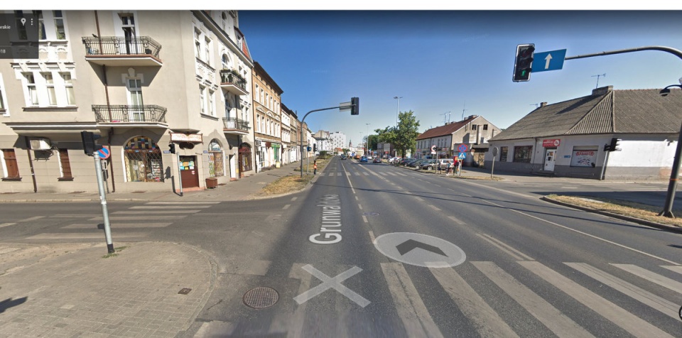Między rondem Grunwaldzkim, a ul. Jasną doszło do tragicznego w skutkach wypadku./fot. Google Maps