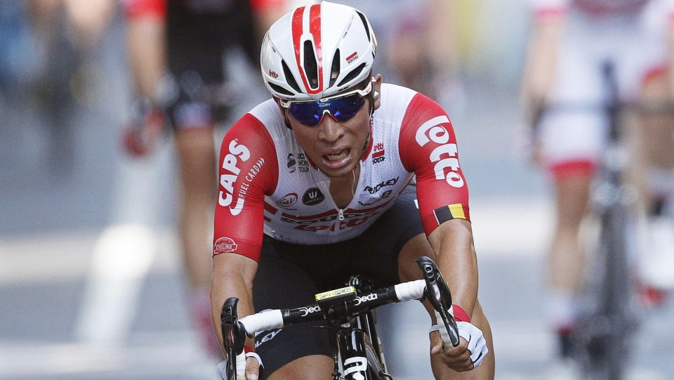 Na zdjęciu Caleb Ewan, triumfator 11. etapu Tour de France 2019. Fot. PAP/EPA/GUILLAUME HORCAJUELO