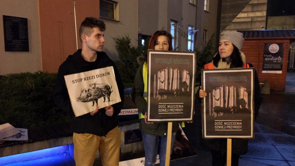 Protest przeciwko specustawie dotyczącej sanitarnego odstrzału dzików./fot. Elżbieta Rupniewska