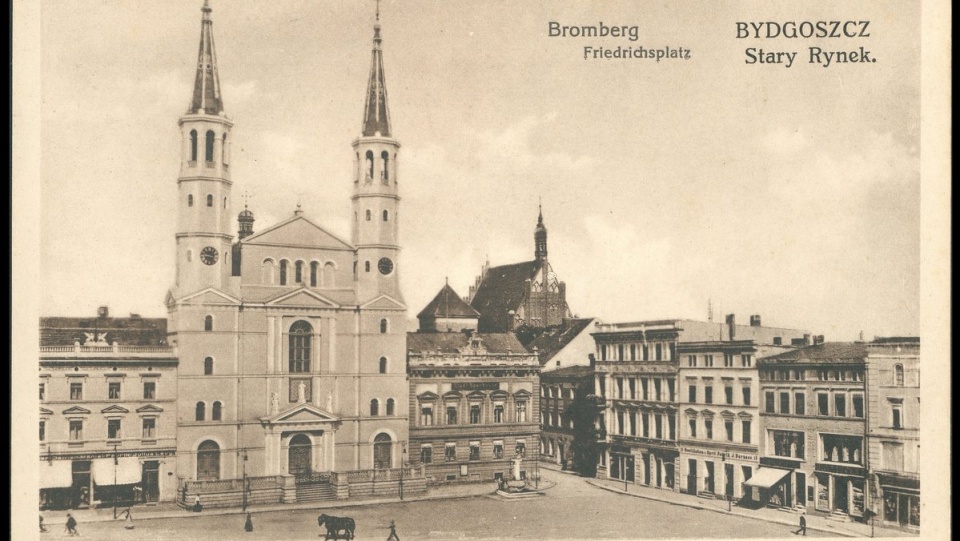 Zachodnia pierzeja Starego Rynku w Bydgoszczy po 1920 roku./fot. Biblioteka Narodowa