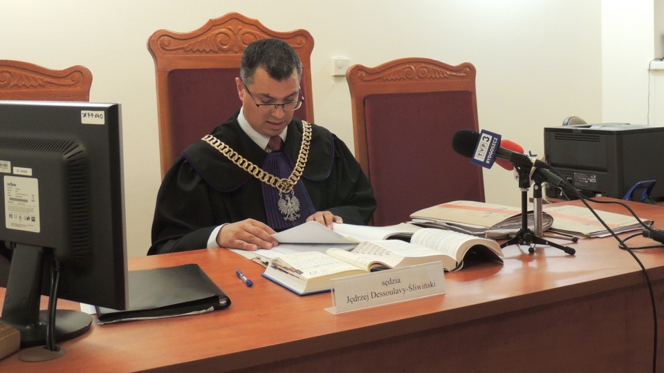 Sędzia Jędrzej Dessoulavy-Śliwiński podczas publikacji wyroku. Fot. Tatiana Adonis