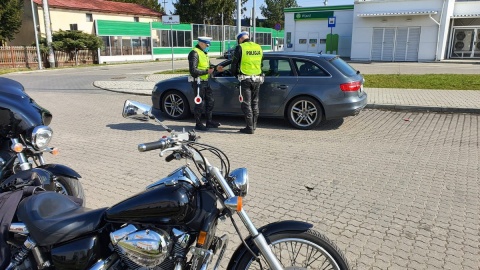 Bydgoska „drogówka” włączyła się w ogólnopolską akcję „Patrz w lusterko motocykle są wszędzie”. Fot. Policja