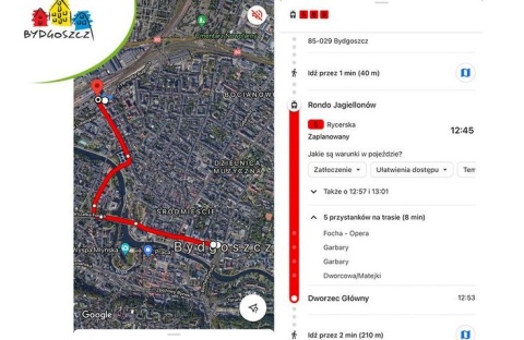 Powstała usługa, która usprawni podróż po Bydgoszczy. To GoogleTransit