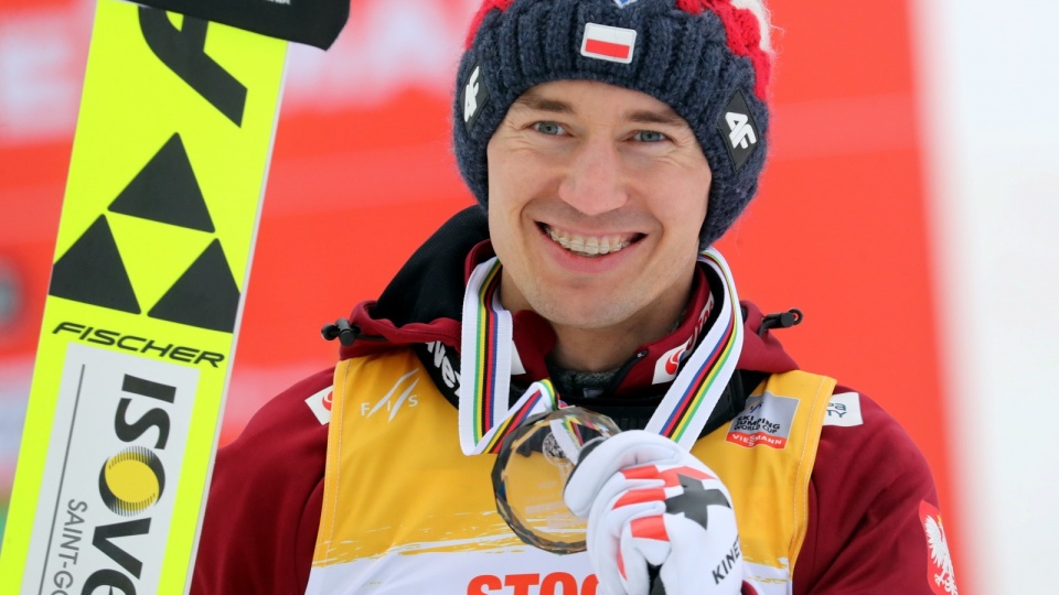 Kamil Stoch - 3. miejsce w klasyfikacji generalnej Pucharu Świata w skokach narciarskich sezonu 2020/2021, 28 bm., na mamucim obiekcie w słoweńskiej Planicy. PAP/Grzegorz Momot