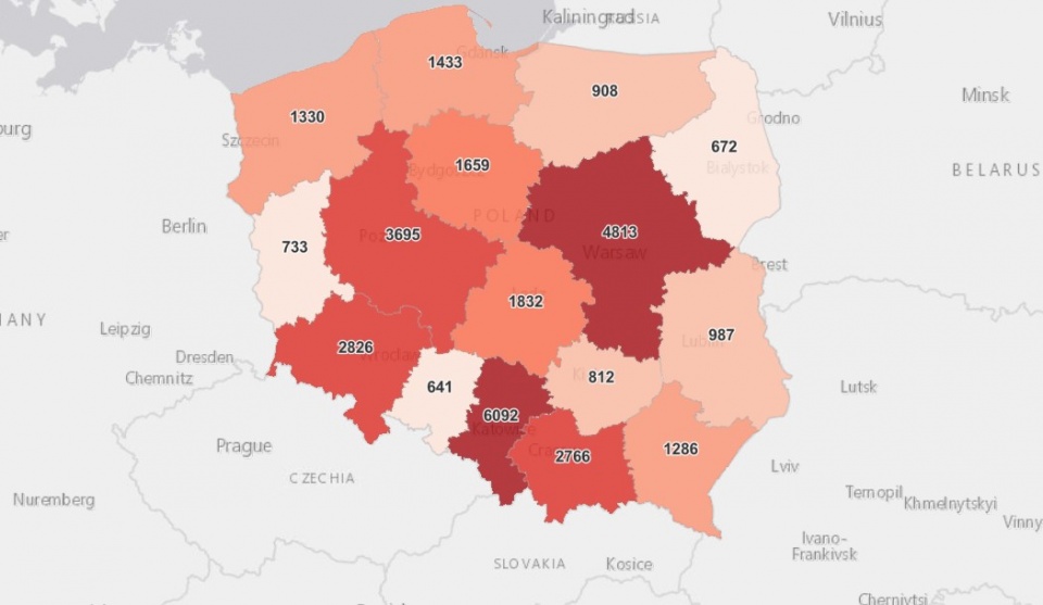 Liczba zakażonych w regionach, raport Ministerstwa Zdrowia ze środy (31 marca)/fot. gov.pl