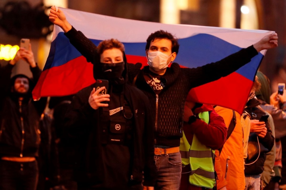 Demonstracje w obronie Aleksieja Nawalnego w Moskwie/fot. PAP/EPA/YURI KOCHETKOV
