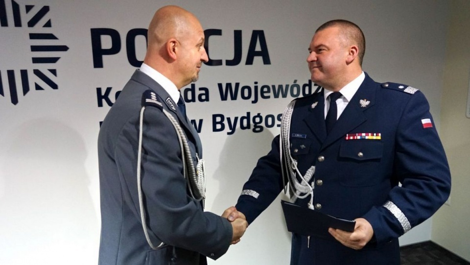 Insp. Piotr Leciejewski (z lewej), komendant wojewódzki policji w Bydgoszczy/fot. Archiwum