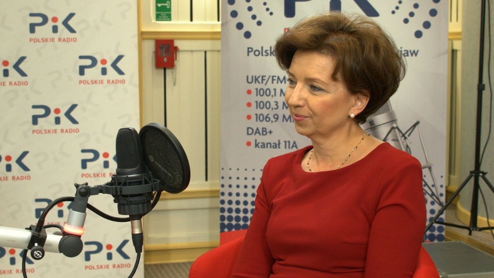 Minister Marlena Maląg w studiu Polskiego Radia PiK. Fot. Janusz Wiertel