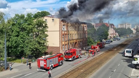 Pożar kamienicy przy ul. Jagiellońskiej w Bydgoszczy