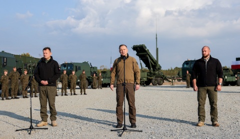 Prezydent Andrzej Duda i wicepremier Mariusz Błaszczak na testach wyrzutni Patriot w Toruniu [wideo]